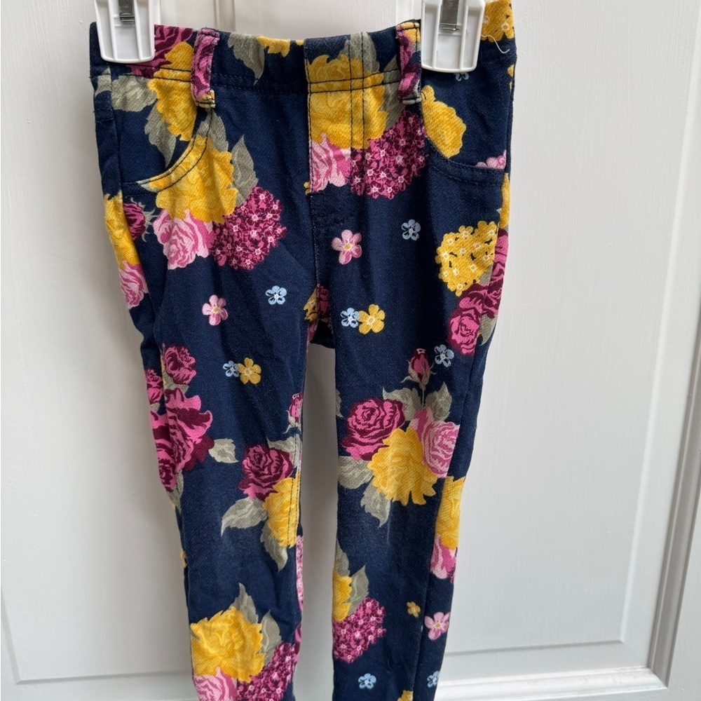 Garanimals 2T Girls Blue and Pink Floral Jeggings Casual Pants